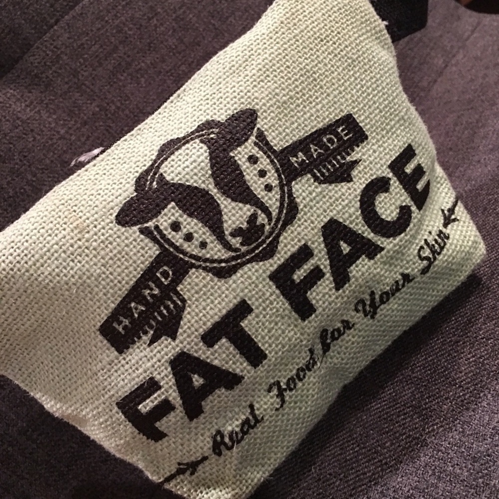 FAT FACE Zip Make-Up Bag, Pale Aqua Green, Black